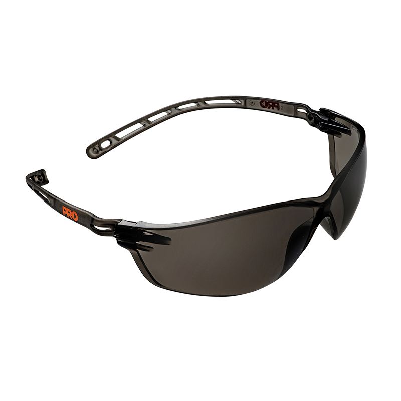 Pro Choice protective eyewear featuring wrap-around dark tinted lenses and a durable polycarbonate frame.