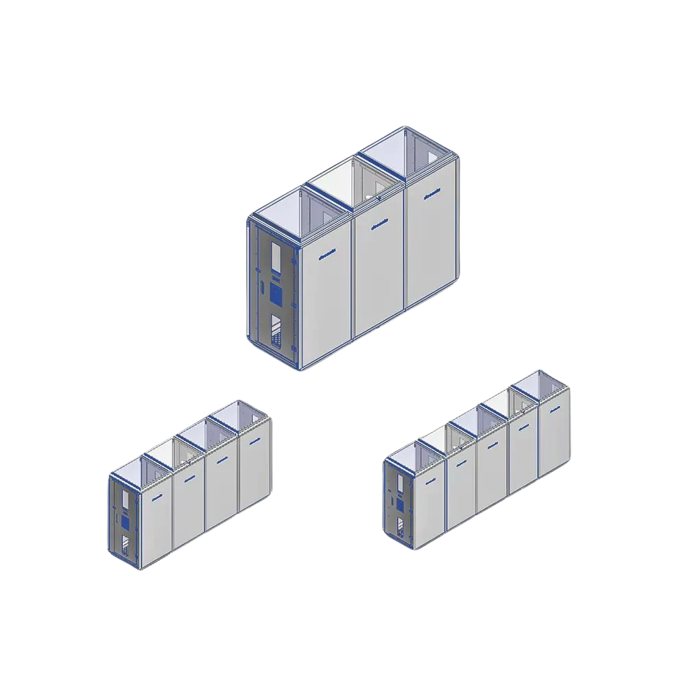Deconta ECO-LINE personnel airlock system ( Decontamination Shower) with 3/4/5 Chamber collection.