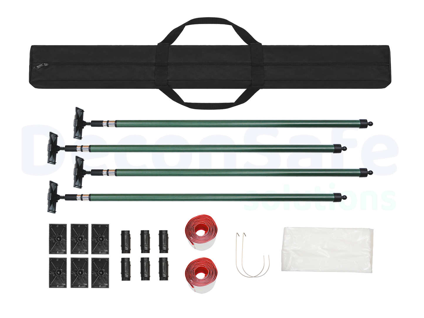 Zipper dust barrier, pole set