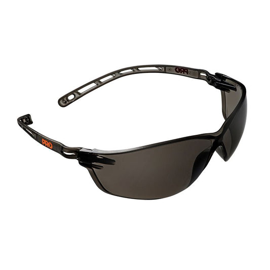 Pro Choice protective eyewear featuring wrap-around dark tinted lenses and a durable polycarbonate frame.