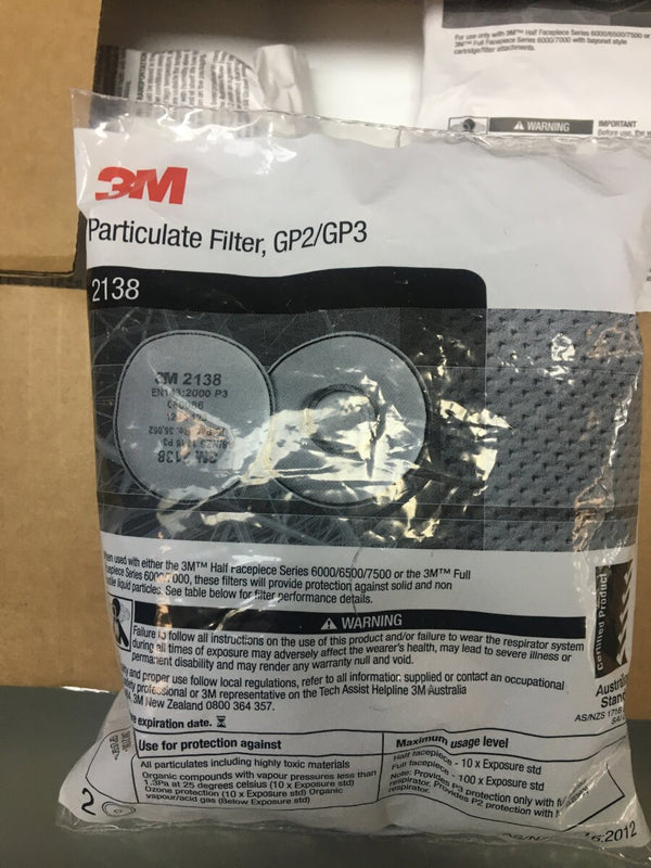 3M™ 2138 Filter Disc Particulate GP2/GP3 - Pair