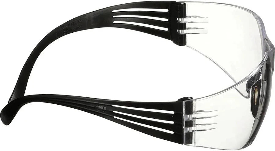 3M SecureFit 100 Series Safety Glasses SF101AF-BLK, Black Temples, Clear Anti-Fog/Anti-Scratch Lens