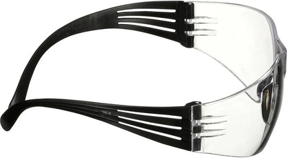 3M SecureFit 100 Series Safety Glasses SF101AF-BLK, Black Temples, Clear Anti-Fog/Anti-Scratch Lens