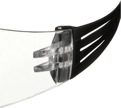 3M SecureFit 100 Series Safety Glasses SF101AF-BLK, Black Temples, Clear Anti-Fog/Anti-Scratch Lens