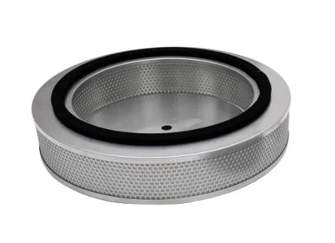 Metallic wheel or gear with textured surface on a white background