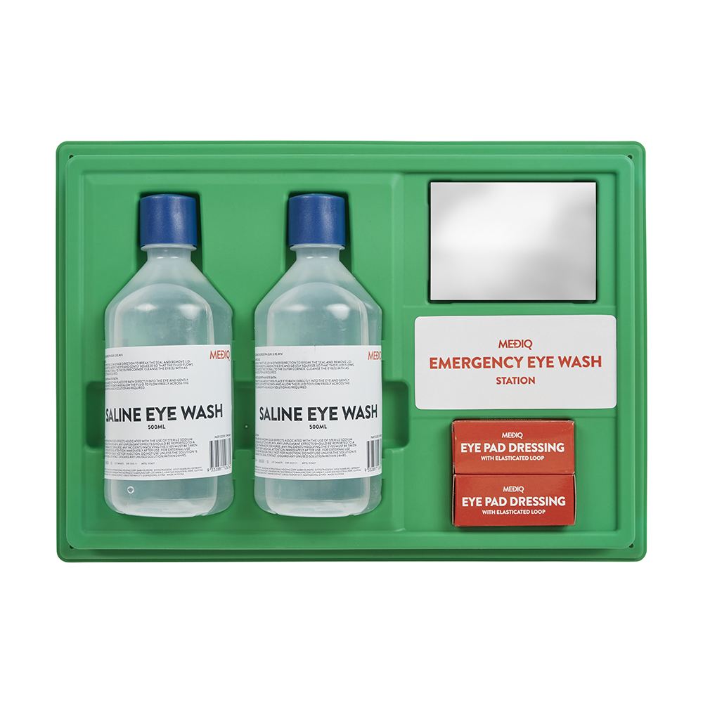 MEDIQ Eyewash Station Open With Mirror