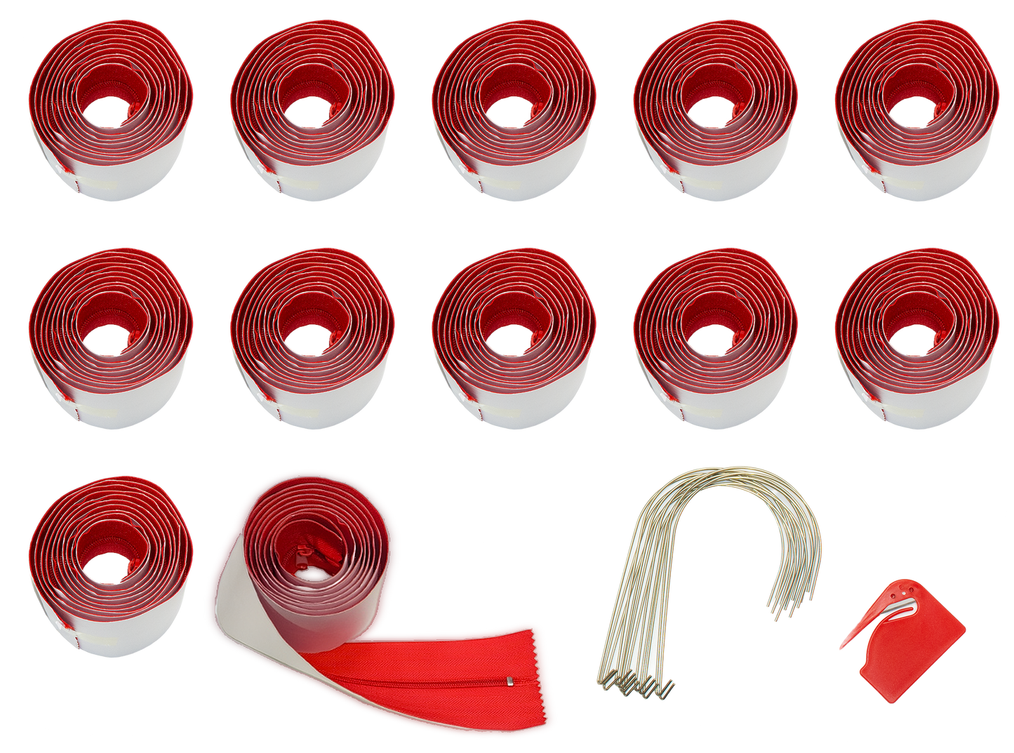 12-Pack Heavy-Duty Adhesive Zipper for Dust Barriers