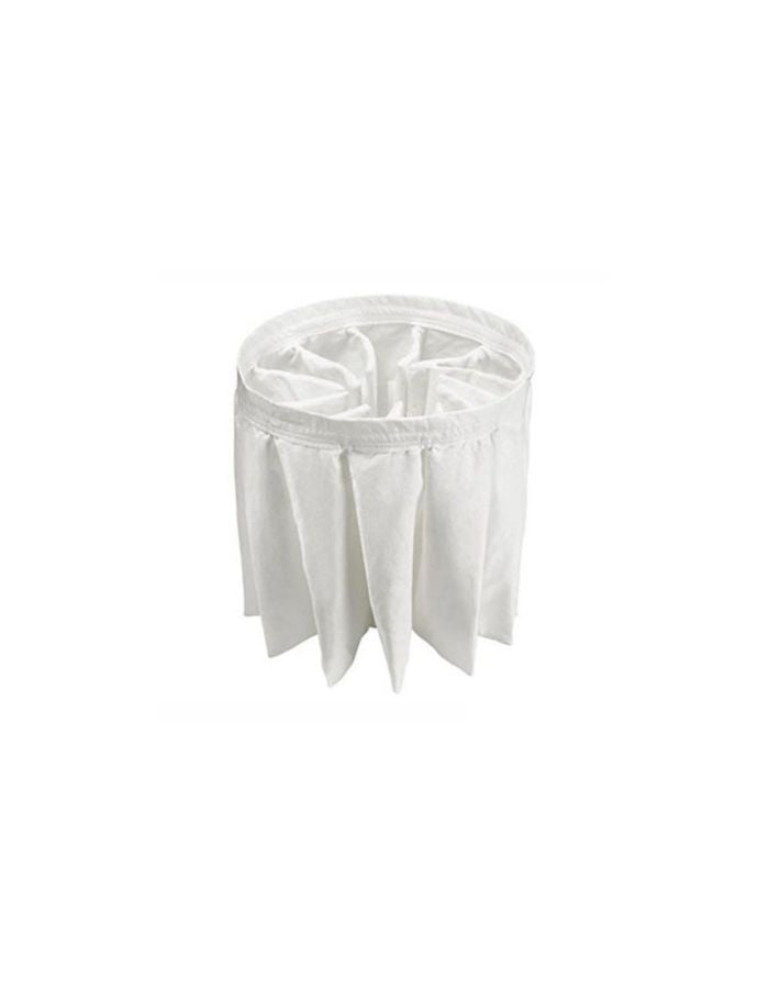 A white fabric drum stool cover with pleated detailing, shown on a plain white background.
