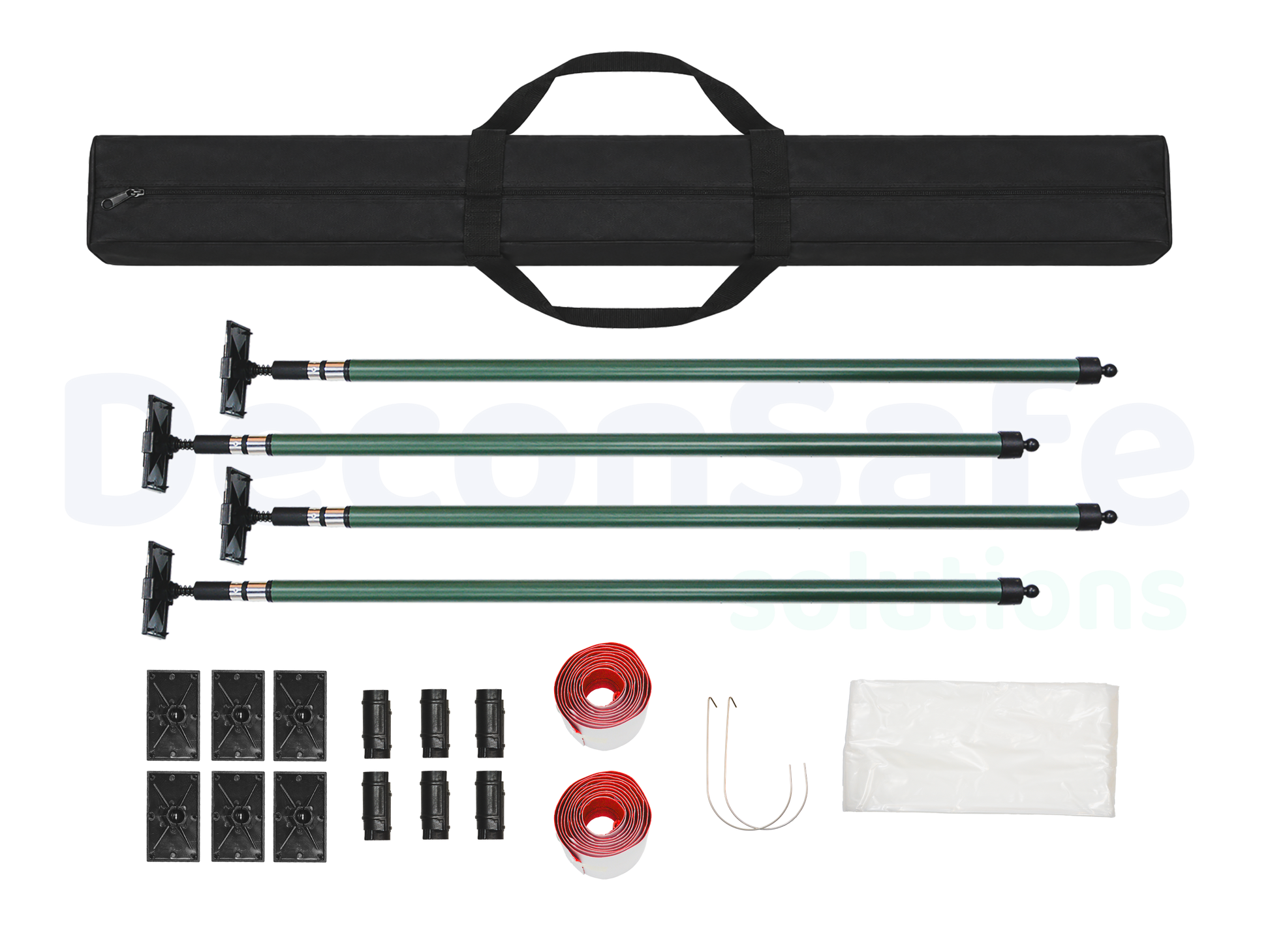 Zipper dust barrier, pole set 