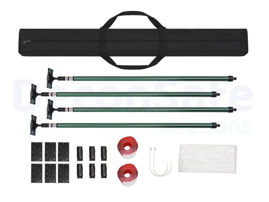 Zipper dust barrier, pole set 