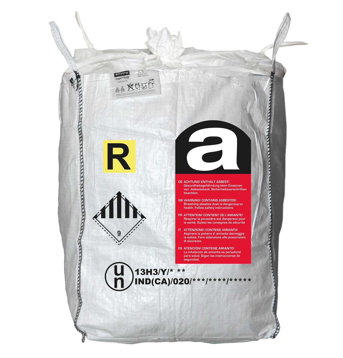 UN Marked Heavy Duty Asbestos Disposal Bag – 1 Tonne FIBC Bulk Bag