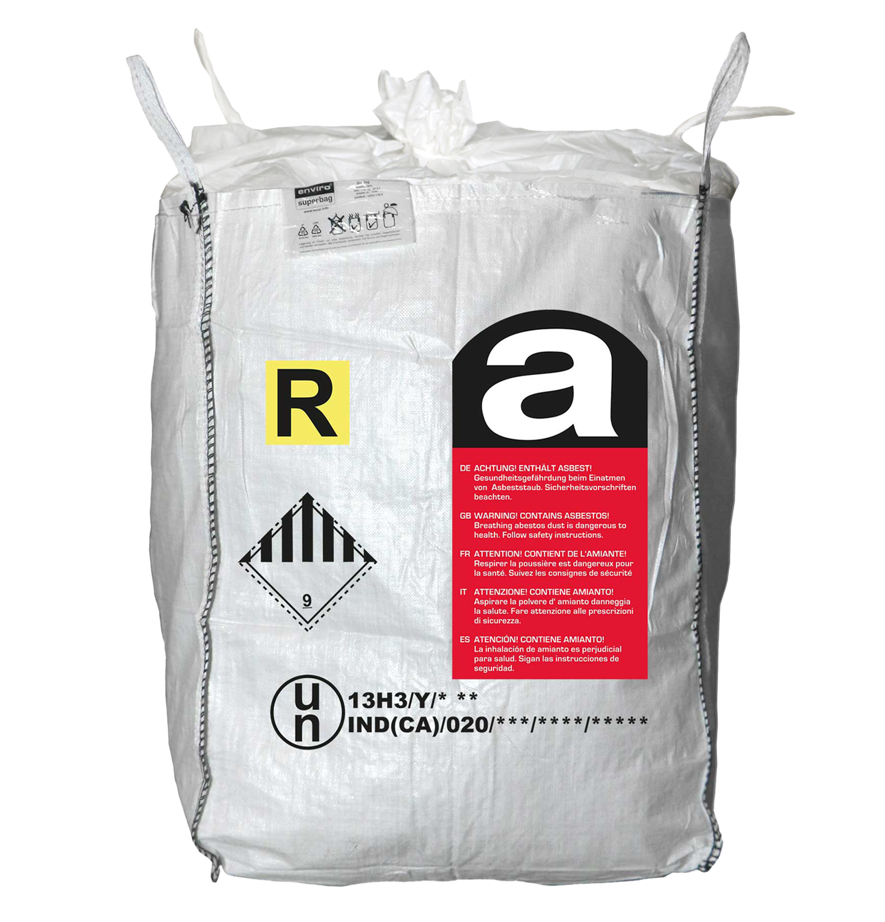 UN Marked Heavy Duty Asbestos Disposal Bag – 1 Tonne FIBC Bulk Bag