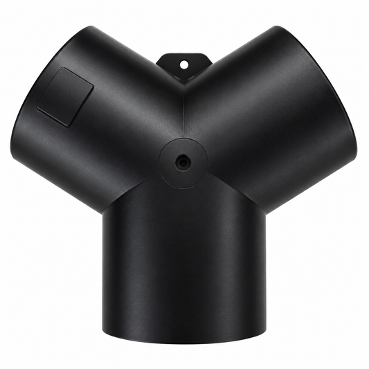 Nilfisk 15331 antistatic 50mm Y-joint connector for connecting two 50mm vacuum hoses to one industrial vacuum inlet.