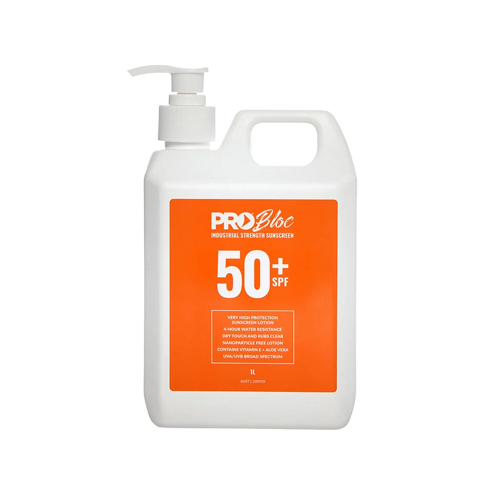 Pro Choice PROBLOC SPF 50+ Sunscreen 1L Pump Bottle SS1-50 – Australian Made 4 Hour Water Resistant Sunscreen