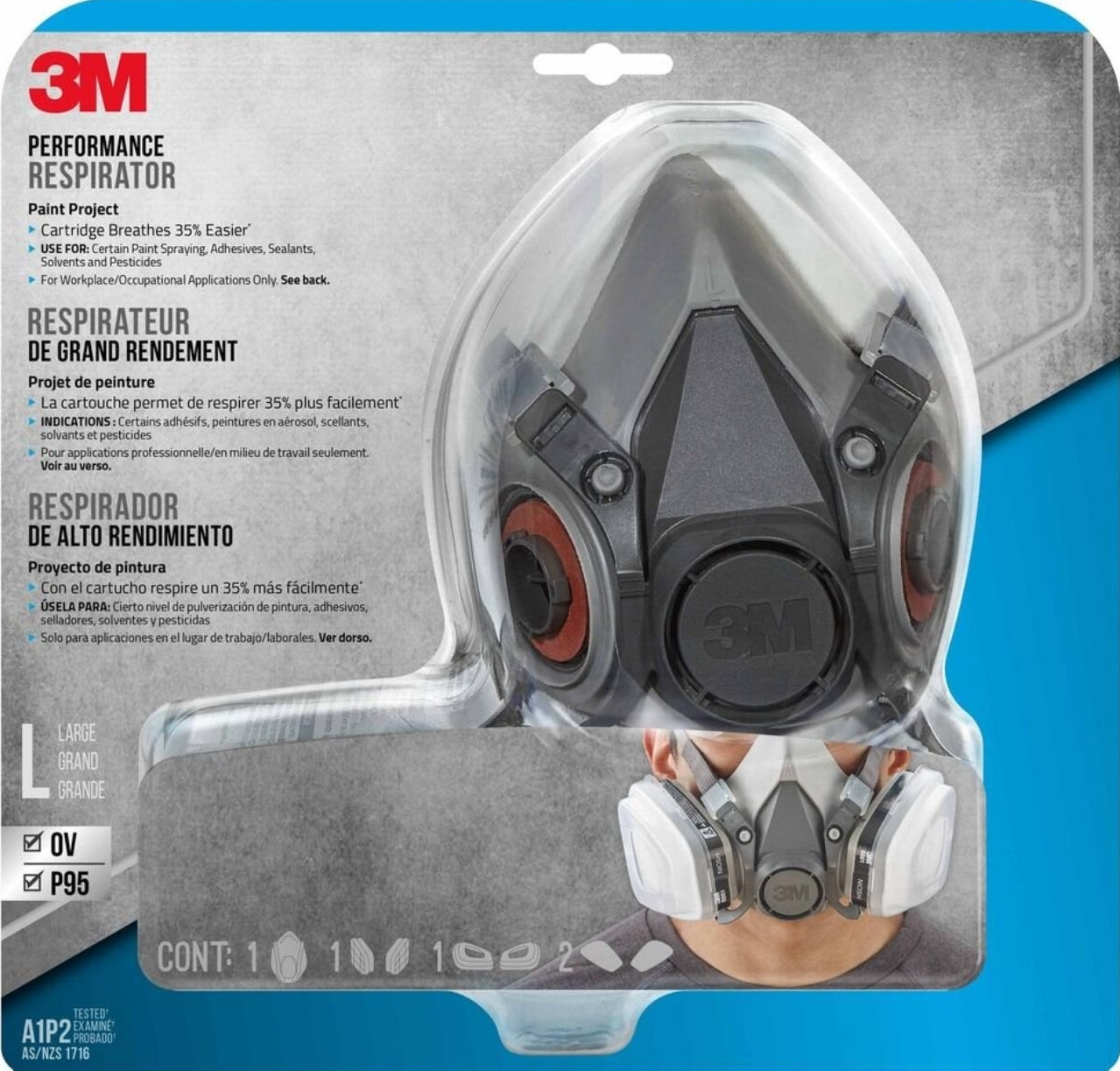 3M Paint Project Reusable Half Facepiece Respirator (A1P2)
