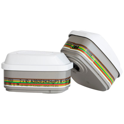 3M™ 6099 A2B2E2K2HgP3 Organic Vapours + Formaldehyde Filter Cartridge - one pair