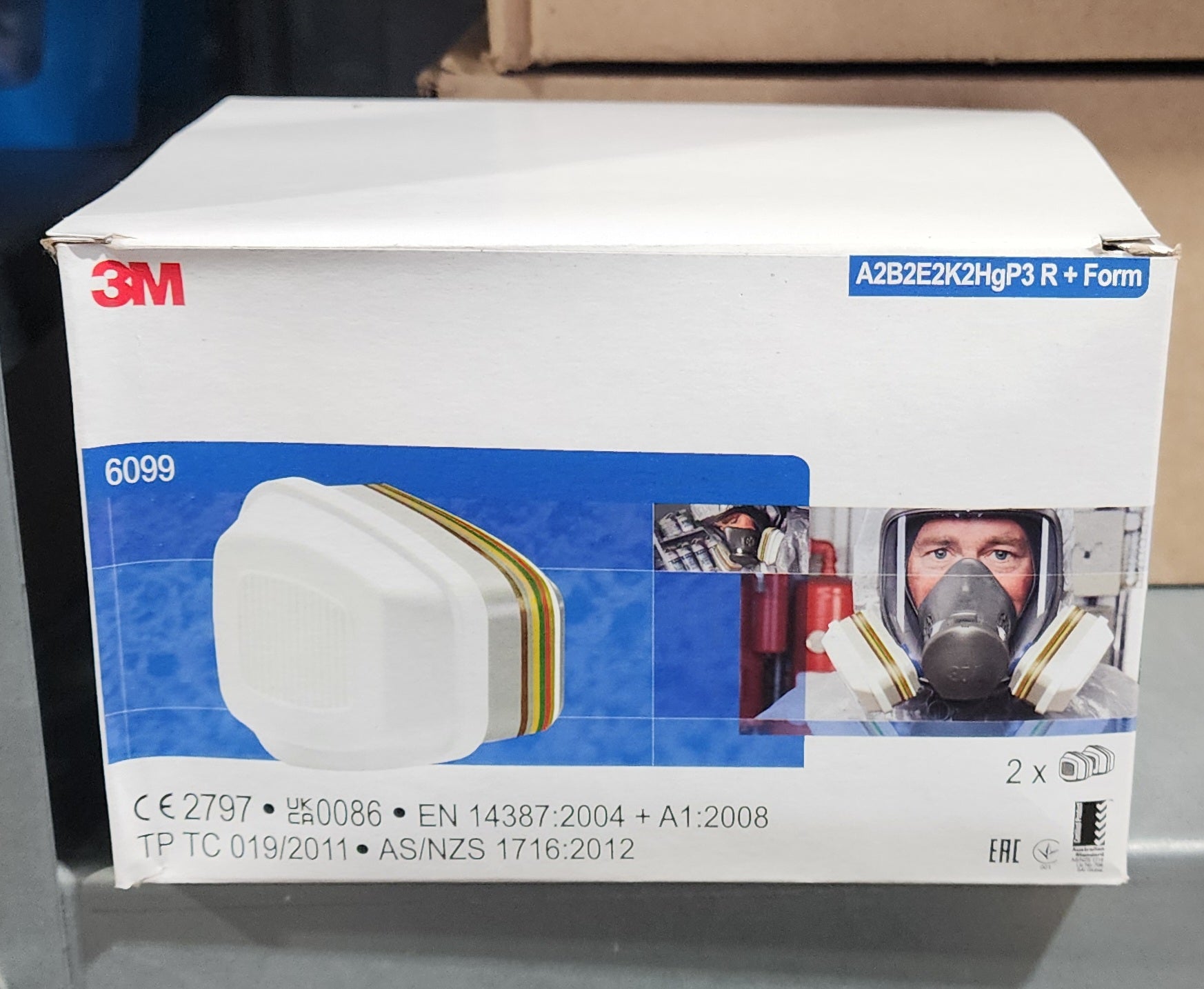 3M™ 6099 A2B2E2K2HgP3 Organic Vapours + Formaldehyde Filter Cartridge - one pair